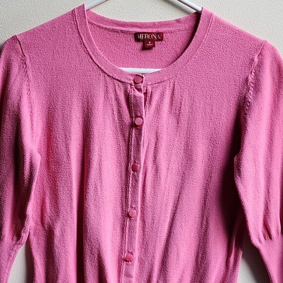 Merona Pink Feminine Button Down Cardigan Size Small - Picture 5 of 14